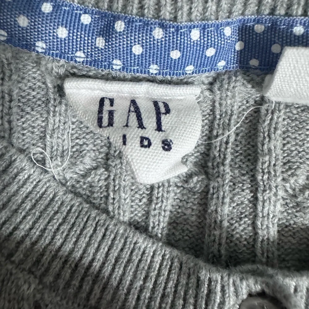 GAP KIDS gray Cable Knit Cardigan Sweater Girls Size S k207